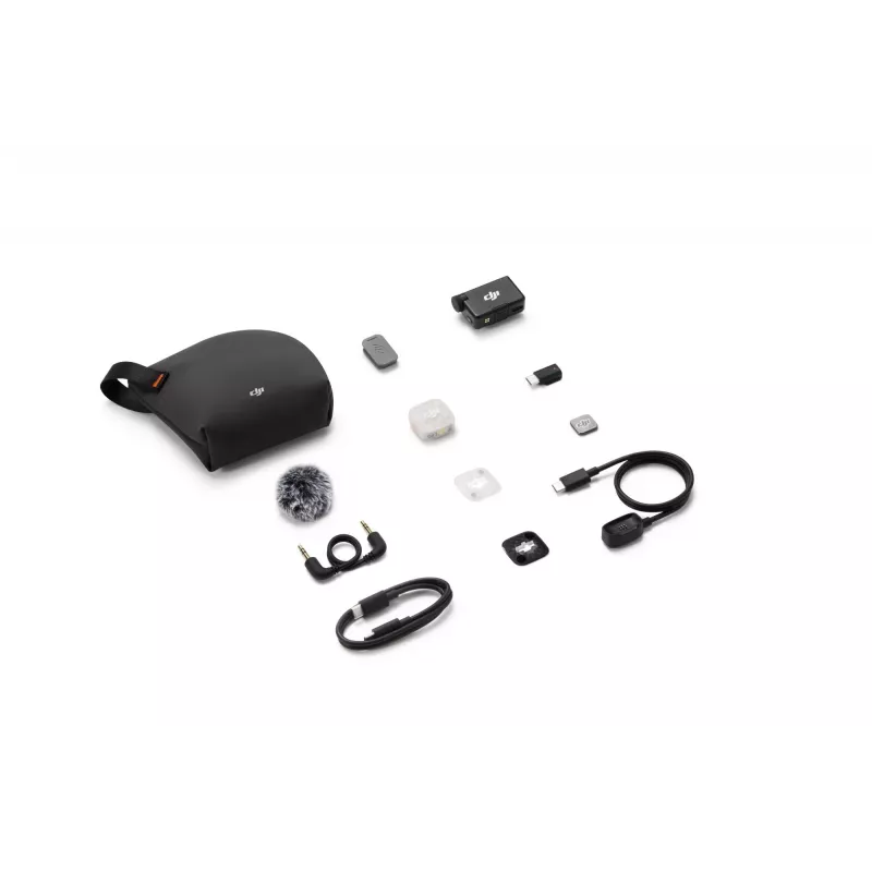 DJI Mic Mini 2S belaidė mikrofonų sistema (1 TX + 1 RX) – 2,4 GHz skaitmeninė, 32 bitų float įrašymas, 250 m veikimo nuotolis, OLED jutiklinis ekranas, magnetinis segtukas, skirtas fotoaparatams ir išmaniesiems telefonams