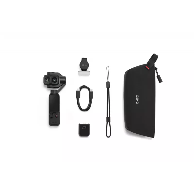 DJI Osmo Pocket 4P Standard Combo – 1 colio CMOS 4K120fps 3 ašių gimbalo kamera, 2 inch pasukamas jutiklinis ekranas, 37MP nuotrauka, 240fps sulėtintas vaizdas, Wi-Fi/Bluetooth, 160 min baterija
