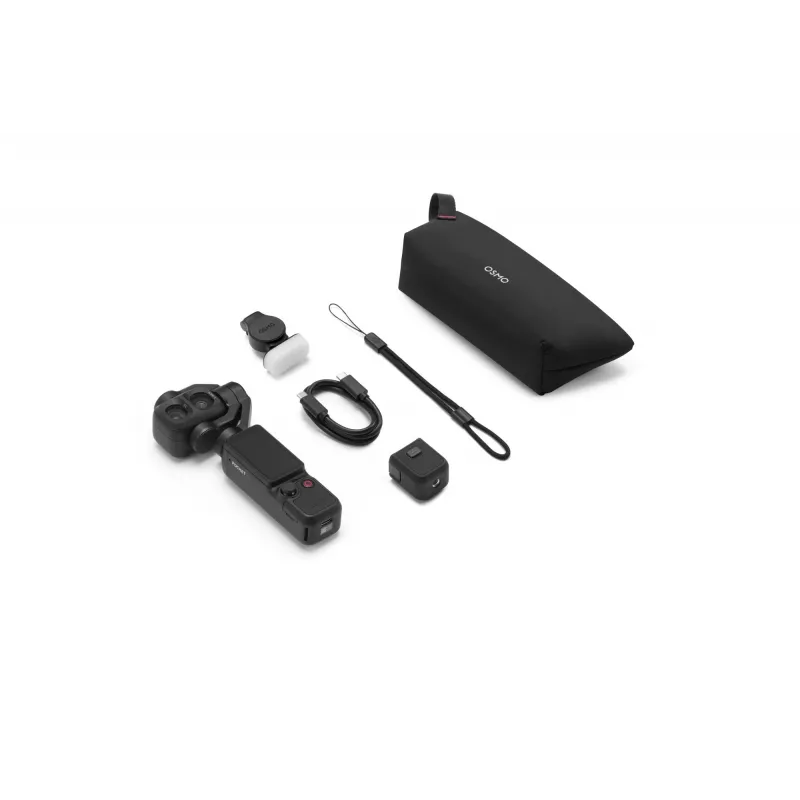 DJI Osmo Pocket 4P Standard Combo – 1 colio CMOS 4K120fps 3 ašių gimbalo kamera, 2 inch pasukamas jutiklinis ekranas, 37MP nuotrauka, 240fps sulėtintas vaizdas, Wi-Fi/Bluetooth, 160 min baterija