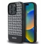 DKNY Apple iPhone 16 Pro PU odos su pasikartojančiu raštu ir apatine juostele MagSafe dėklas juodas