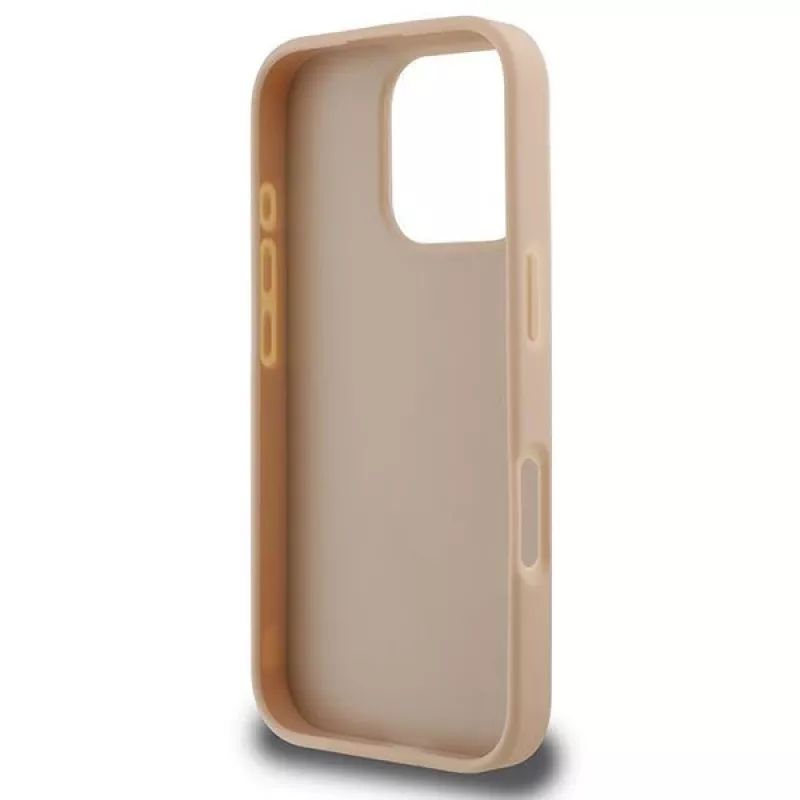 DKNY languotas raštas ir spausdintos juostelės iPhone 16 Pro dėklas - rožinė