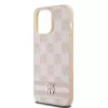 DKNY odinis dėklas su languotu raštu ir spausdintomis juostelėmis, skirtas iPhone 14 Pro Max - rožinis