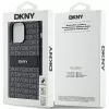 DKNY odinis dėklas su mono juostele ir metaliniu logotipu, skirtas iPhone 14 Pro Max - juodos spalvos