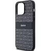 DKNY odinis dėklas su mono juostele ir metaliniu logotipu, skirtas iPhone 14 Pro Max - juodos spalvos