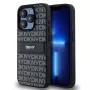DKNY odinis dėklas su mono juostele ir metaliniu logotipu, skirtas iPhone 15 Pro - juodas