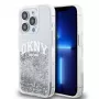 DKNY Liquid Glitter Arch Logo dėklas, skirtas iPhone 14 Pro, permatomas