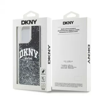 DKNY Liquid Glitter Big Logo iPhone 14 Pro Max dėklas - juodas