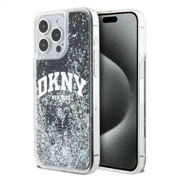 DKNY Liquid Glitter Big Logo iPhone 14 Pro Max dėklas - juodas