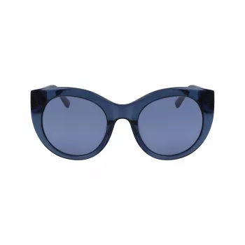 DKNY Women's Butterfly Sunglasses DK517S-400 Blue Acetate Grey Gradient Lens 52mm