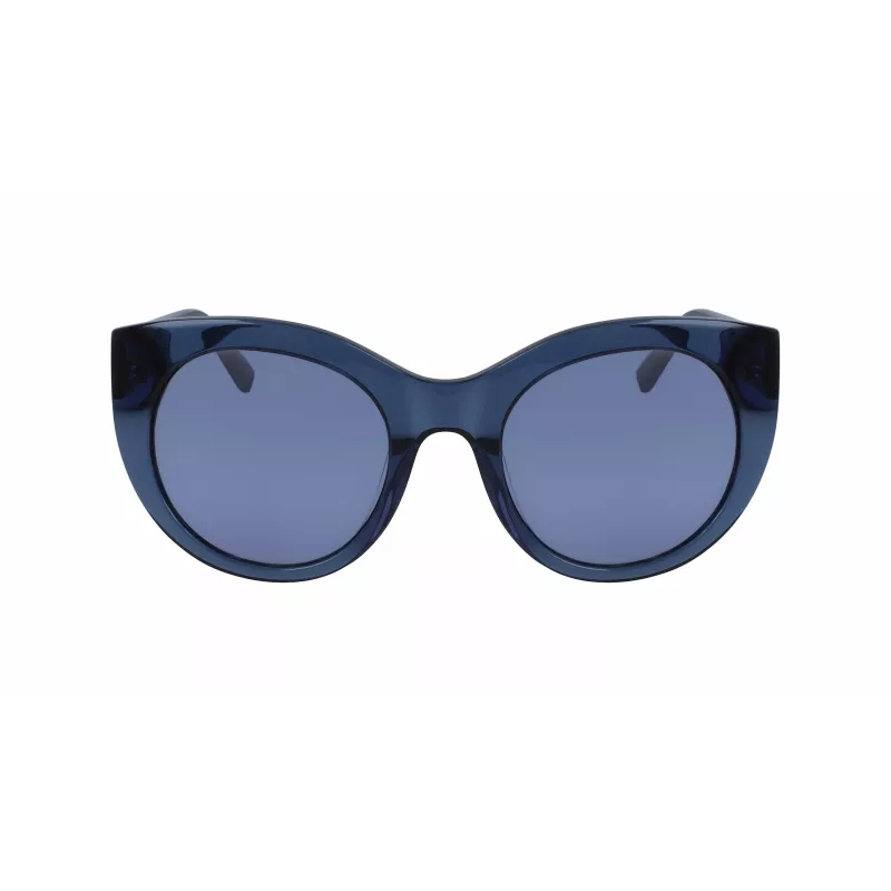 DKNY Women's Butterfly Sunglasses DK517S-400 Blue Acetate Grey Gradient Lens 52mm