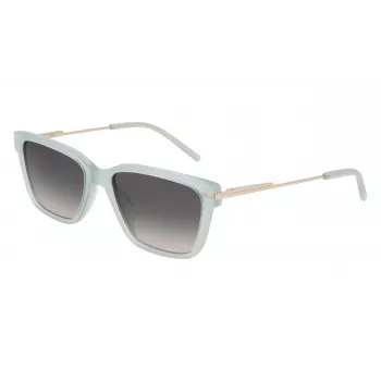 DKNY Women's DK713S Sunglasses - Brown Havana Rectangular Frame with Brown Gradient Lenses - 56mm Lens Width