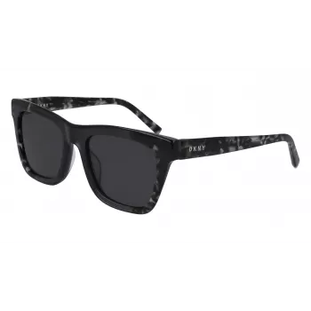 DKNY moteriški kvadratiniai akiniai nuo saulės DK529S-001 - juodas rėmelis, pilki lęšiai, 53 mm