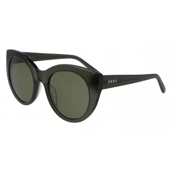 DKNY moteriški akiniai nuo saulės DK517S-300 Havana acetatinis rėmelis, gradientiniai rudi polikarbonatiniai lęšiai, 52 mm