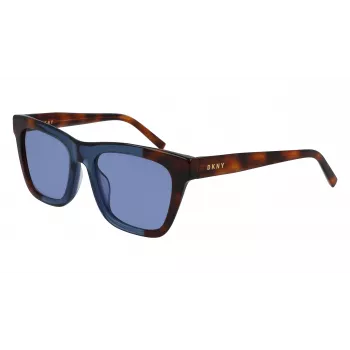 DKNY moteriški akiniai nuo saulės DK529S-240 ruda Havana acetato rėmelis rudi gradientiniai lęšiai 53 mm