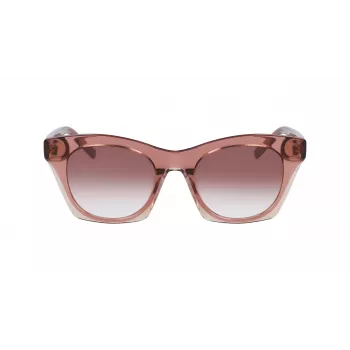 DKNY moteriški akiniai nuo saulės DK541S-265 Brown Havana kvadratinis acetatinis rėmelis su rudais gradientiniais polikarbonatiniais lęšiais 51/21/140 mm