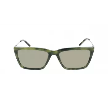 DKNY moteriški akiniai nuo saulės DK709S305 - juodas acetatinis rėmelis, pilki polikarbonatiniai lęšiai, 55 mm lęšio plotis