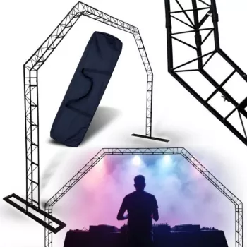 DNA PROFESSIONAL DNA DJ GATE nešiojama apšvietimo santvarų sistema, plienas, juoda, 60 kg keliamoji galia, 1500-3000 mm aukštis