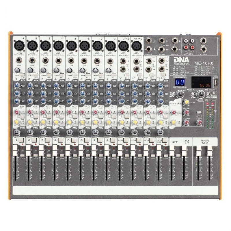 DNA PROFESSIONAL DNA ME-16FX Audio Mixer 16 kanalų USB Bluetooth