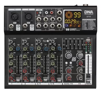 DNA PROFESSIONAL DNA QFX6 6 kanalų analoginis garso maišytuvas su Bluetooth