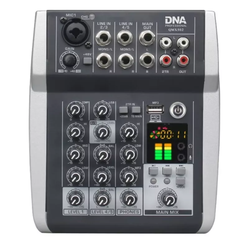 DNA PROFESSIONAL DNA QMX502 5 kanalų analoginis garso maišytuvas mėlynas