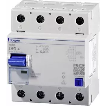 Doepke DFS 4 063-4/0,30-A liekamosios srovės automatinis jungiklis A tipo 63A 300mA 4 polių 09146901