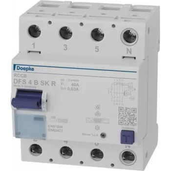 DOEPKE DFS4 040-4/0,03-B SK B tipo RCCB 4 polių 40A 30mA 230/400V AC 9134988