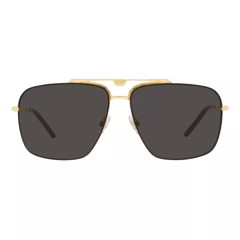 Dolce & Gabbana DG2264-02-87 Akiniai Vyrams Auksinis Rėmas Pilki Lęšiai Pilot 61mm