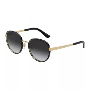 Dolce & Gabbana moteriški akiniai nuo saulės DG2227J-02-8G auksinis metalas pilkas gradientas 52mm