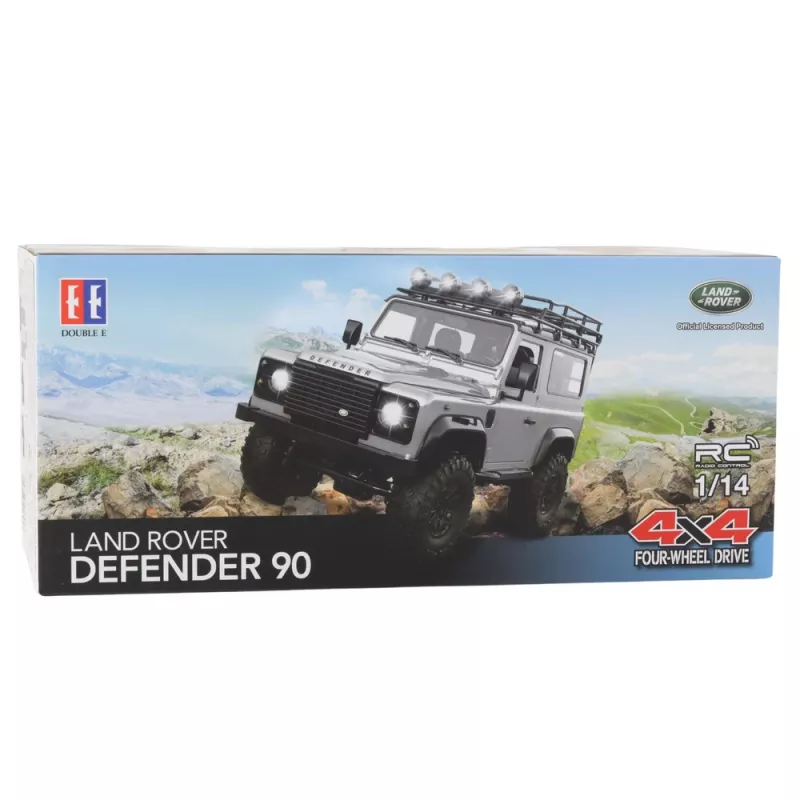 Double E nuotoliniu būdu valdoma visureigė transporto priemonė RC Land Rover Defender 90 raudona 1:14