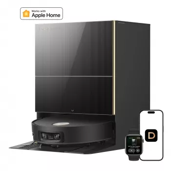 Dreame X60 Pro Ultra Complete robotinis siurblys su bazine stotele, 12000 Pa siurbimo galia, 6400 mAh baterija, juodas