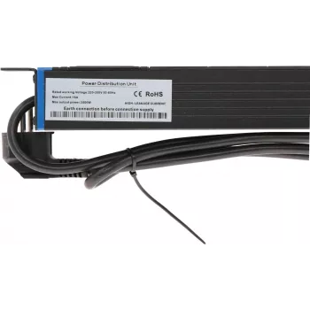 DSIT DS-8PDU-C14 1U stovo PDU 8x C13 lizdai C14 kištukas 10A 2300W 2m juodas