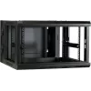 DSIT DS6606-DOUBLE 6U sieninis serverių spintelė su apverčiamomis stiklinėmis durelėmis, 600x600x368 mm, juoda