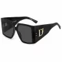 DSQUARED2 Moteriški akiniai nuo saulės D2-0096-S-807 - Juodas acetatinis rėmelis, pilki polikarbonatiniai lęšiai, 56 mm