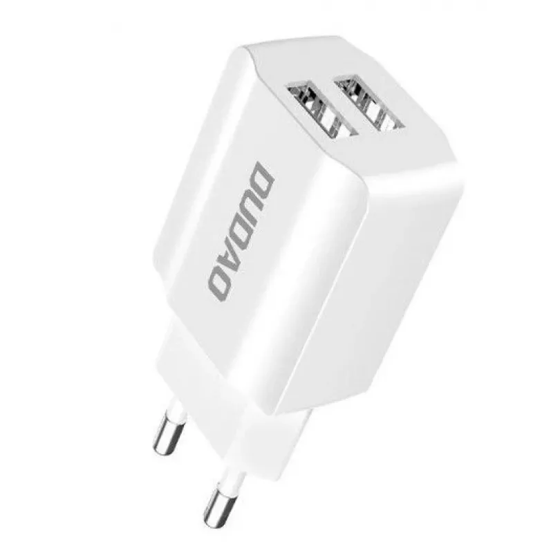 Dudao EU sieninis įkroviklis 2x USB 5V / 2.4A baltas