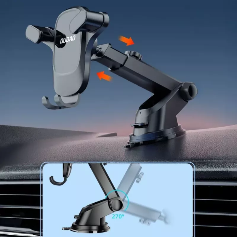 Dudao F5PRO+ Laikiklis automobiliui su siurbtuku - Juoda