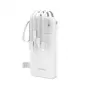 Dudao K11 10000mAh Powerbank su įmontuotais kabeliais balta