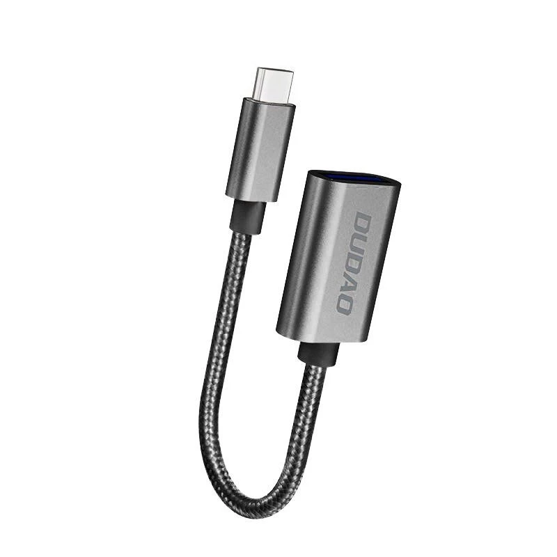 Dudao L15T OTG USB 2.0 į USB Type-C adapterio laidas, pilkas, 15 cm