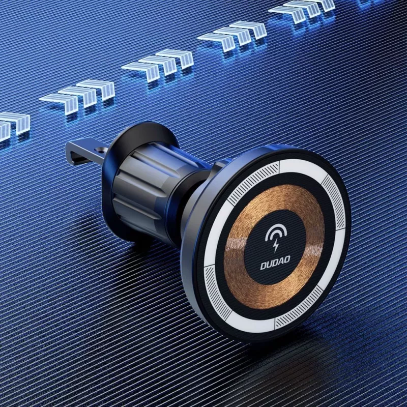 Dudao Magnetinis laikiklis su MagSafe indukciniu įkrovikliu 15W automobilio ventiliacijos grotelėms - Juoda
