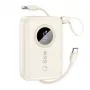 Dudao PD22.5W Built-in Cable Fast Charge Power Bank 10000mAh White