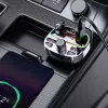Dudao R2PRO+ Automobilinis FM siųstuvas su PD25W Bluetooth 5.3 RGB įkrovimo prievadais - juoda ir sidabrinė
