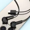 DUDAO X3C į ausis įdedamos laidinės USB-C ausinės 1,2 m - juodos