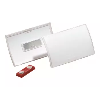 DURABLE CLICK FOLD magnetinis vardo kortelės laikiklis 90x54 mm, permatomas, 10 vienetų paketas (821519)