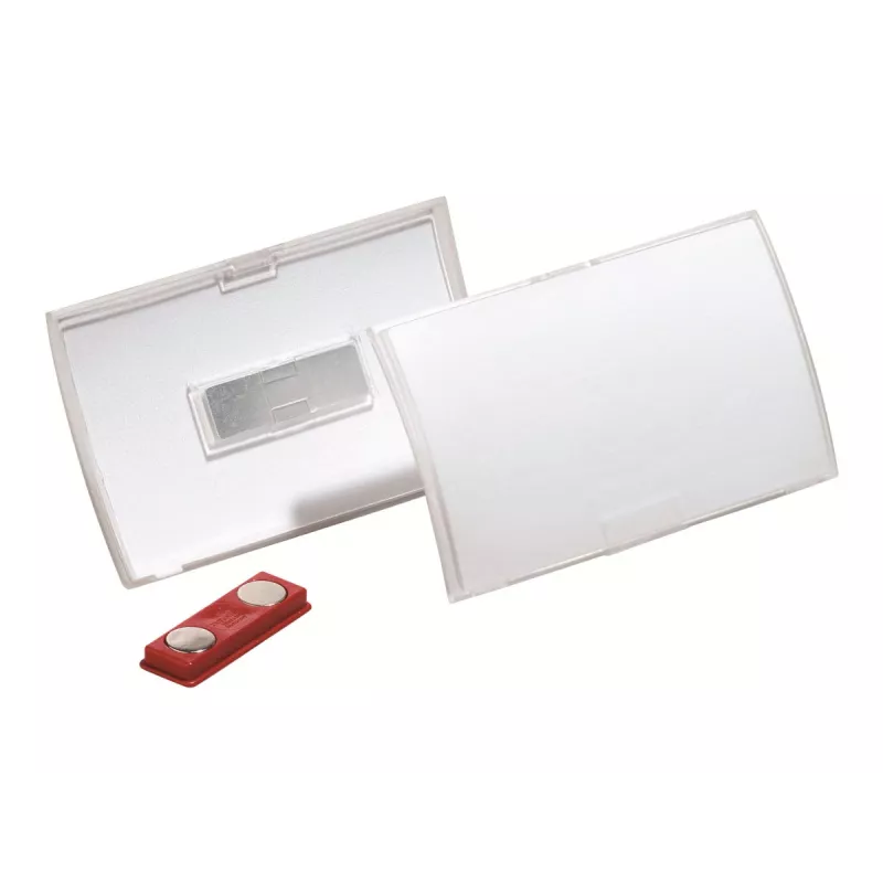 DURABLE CLICK FOLD magnetinis vardo kortelės laikiklis 90x54 mm, permatomas, 10 vienetų paketas (821519)