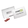 DURABLE CLICK FOLD magnetinis vardo kortelės laikiklis 90x54 mm, permatomas, 10 vienetų paketas (821519)