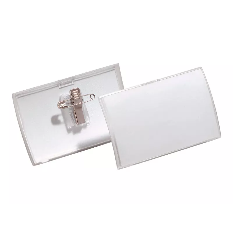 DURABLE CLICK FOLD vardinė kortelė 40x75 mm su kombinuotu segtuku, 25 vnt. pakuotė 821119