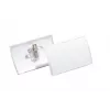 DURABLE CLICK FOLD vardinių kortelių laikiklis su kombinuotu segtuku, 90 x 54 mm, permatomas, 25 vnt. pakuotė (821419)