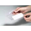 DURABLE CLICK FOLD vardinė kortelė su segtuku, 90x54 mm įdėklas, permatoma, 25 vnt. pakelis 821619