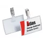 DURABLE CLICK FOLD vardinė kortelė su segtuku, 90x54 mm įdėklas, permatoma, 25 vnt. pakelis 821619