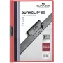 DURABLE DURACLIP 60 A4 segtuvas su spaustuku, juodas, su permatomu viršeliu, 60 lapų talpa, neslystantis spyruoklinis spaustukas, 25 vnt. paketas 220903