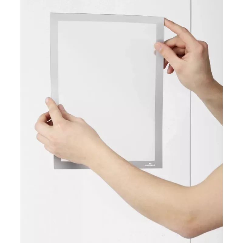 DURABLE DURAFRAME SUN A4 sidabrinis lipnus UV atsparus informacinis rėmelis, 2 vnt. 484123